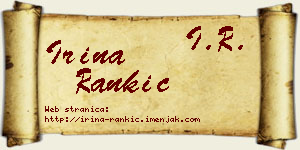 Irina Rankić vizit kartica